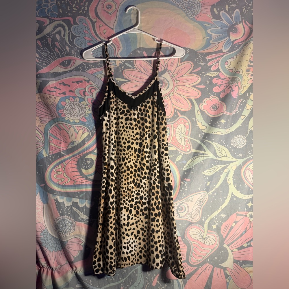 Linea Donatella Leopard Print Mini Dress